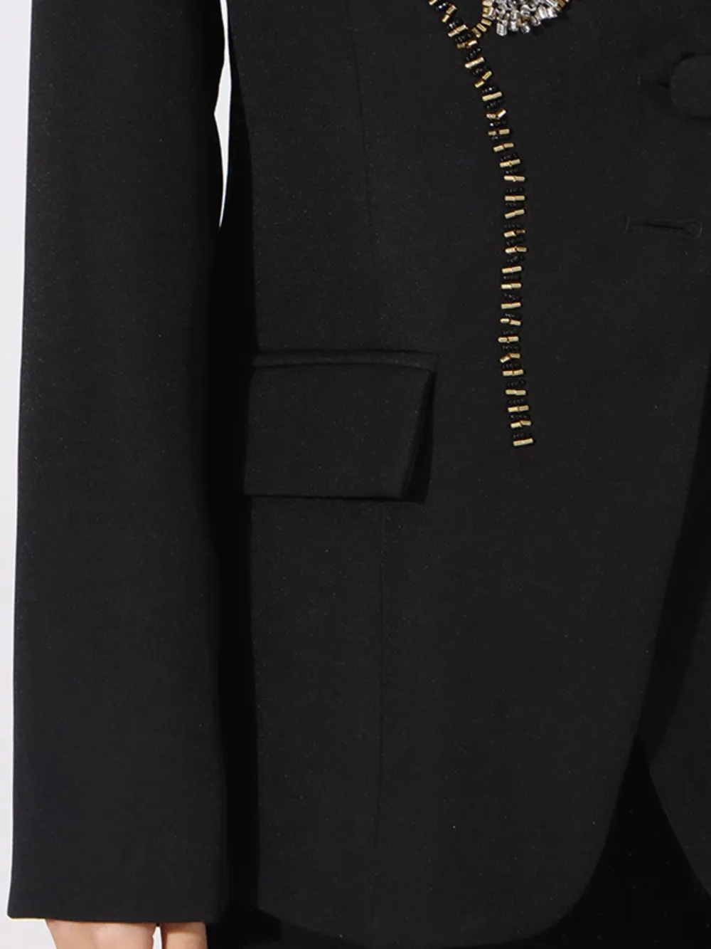 Flower Button Front Long Sleeve Blazer, image 6
