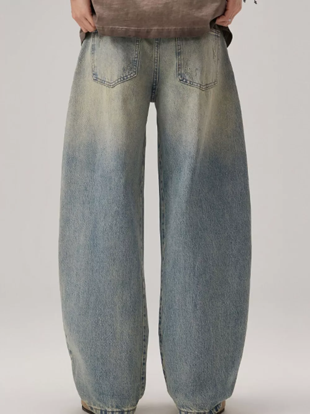 Men's Wash Wide Leg Jeans, image 3