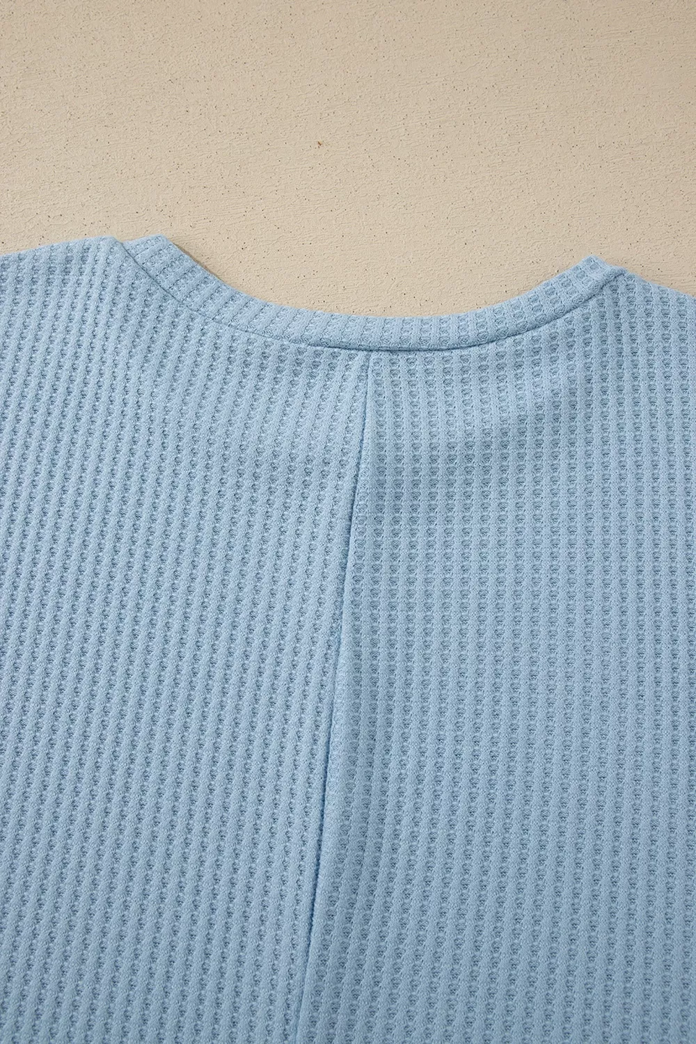 Waffle Textured Knit Dolman Short Sleeve Loose Top, image 5