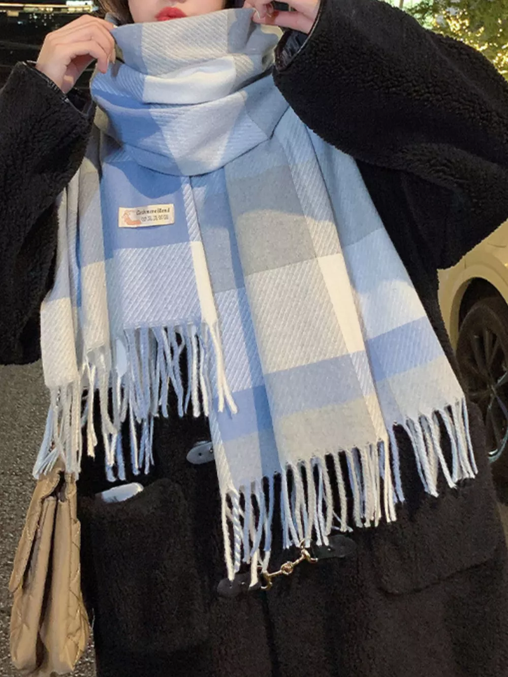 Fringe Plaid Scarf, image 3