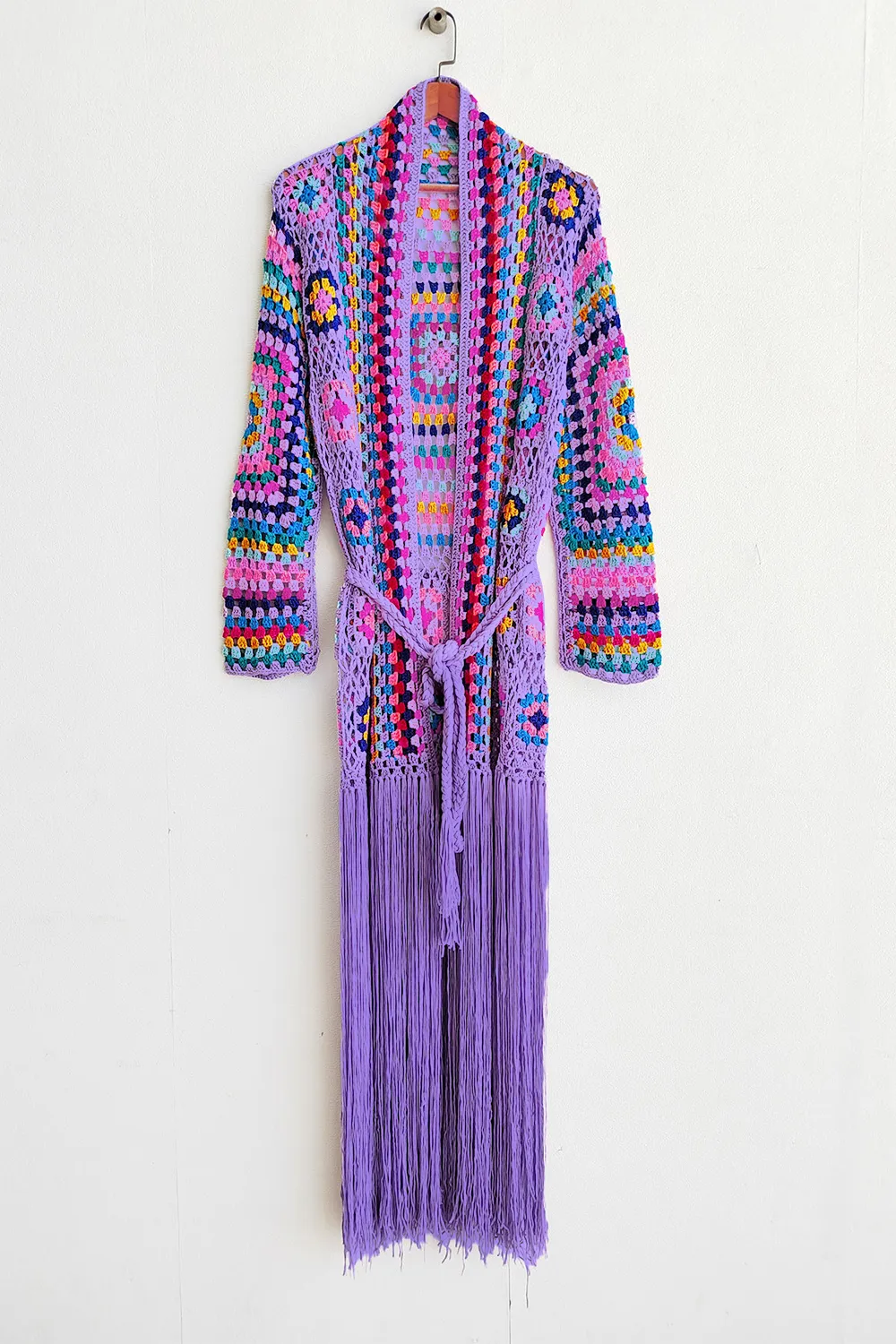 Fringe Tied Long Sleeve Cardigan, image 3