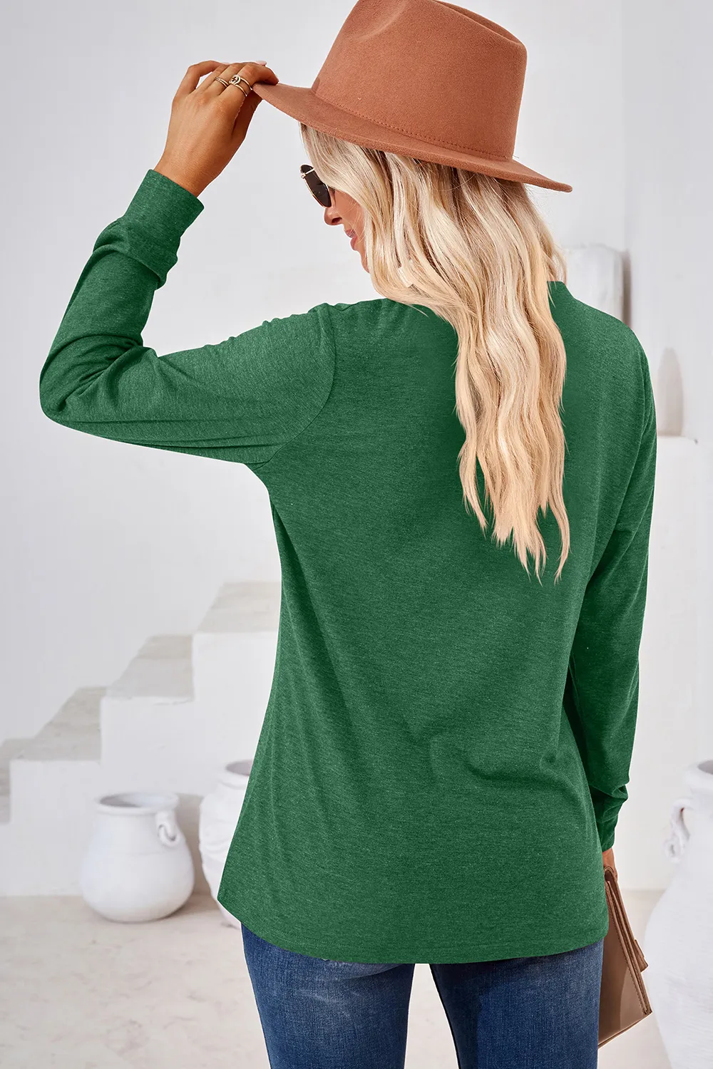 Notched Long Sleeve T-Shirt, image 9