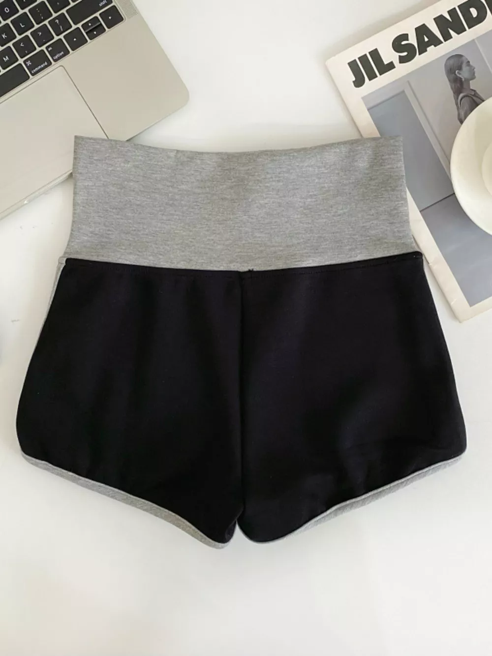 High Waist Contrast Trim Shorts, image 12