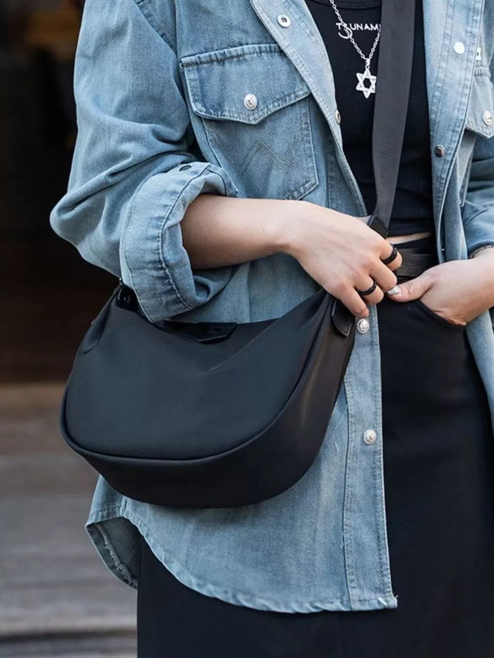 Adjustable Strap Nylon Crossbody Bag, image 2