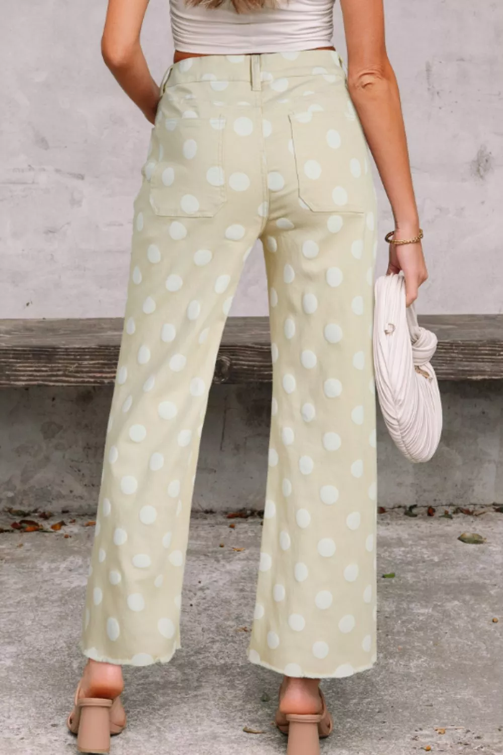 Polka Dot High-Waisted Wide Leg Jeans, image 2