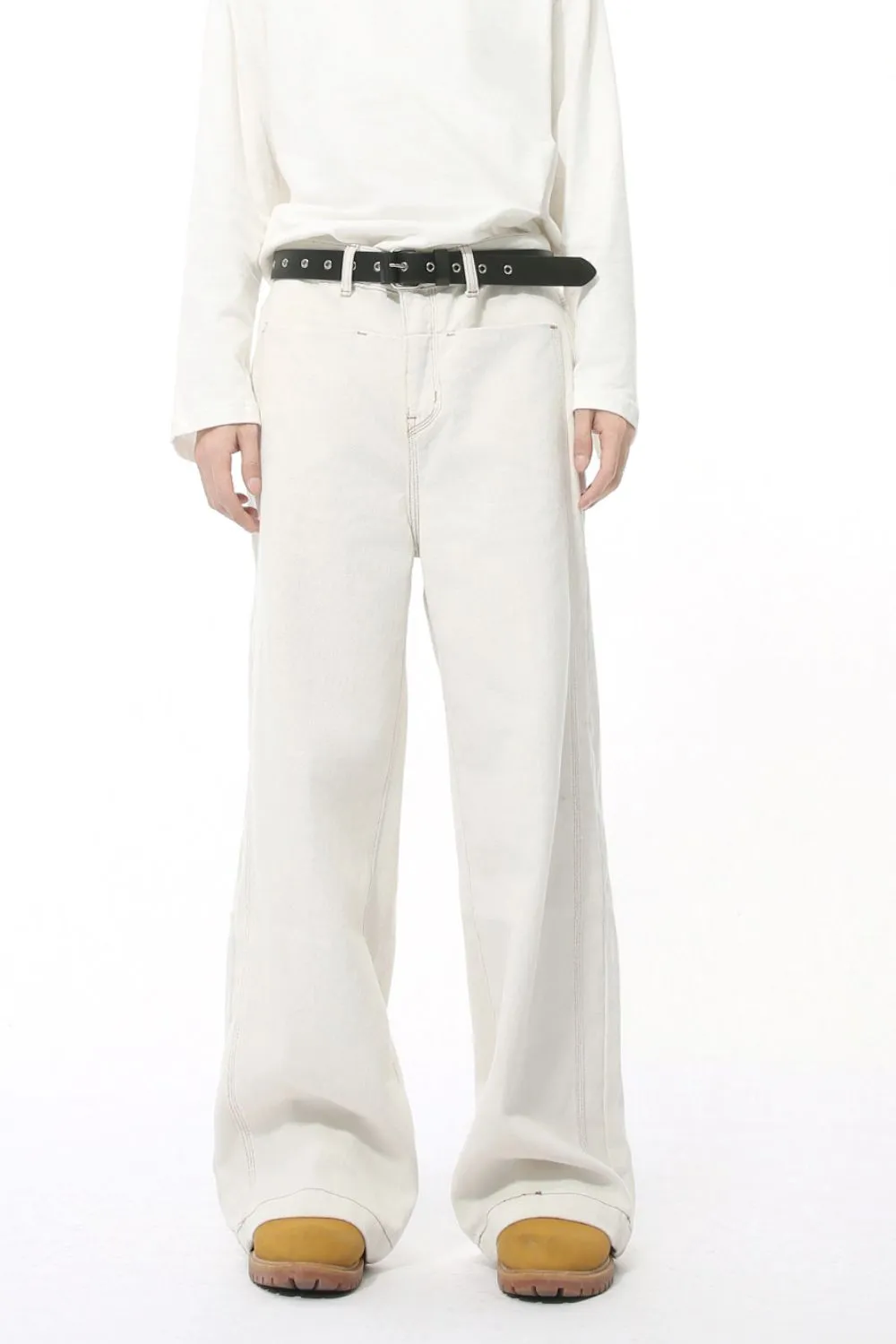 Straight Leg Jeans with Stitch Detail, image 4