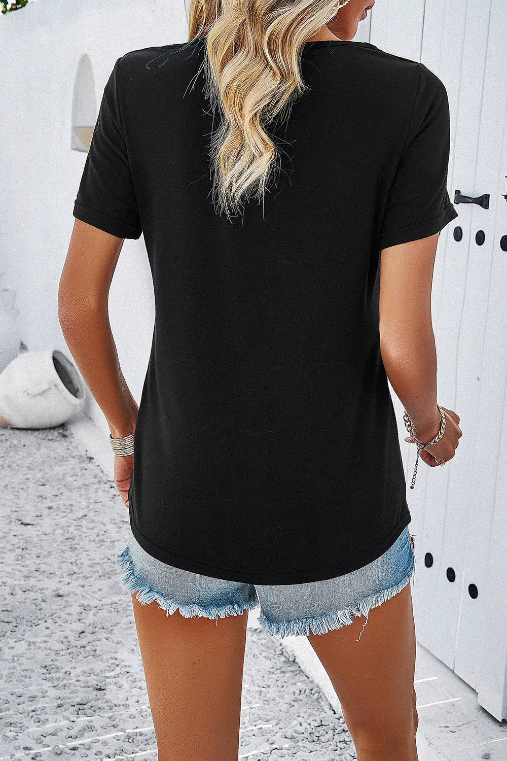 V-Neck Short Sleeve T-Shirt, image 14