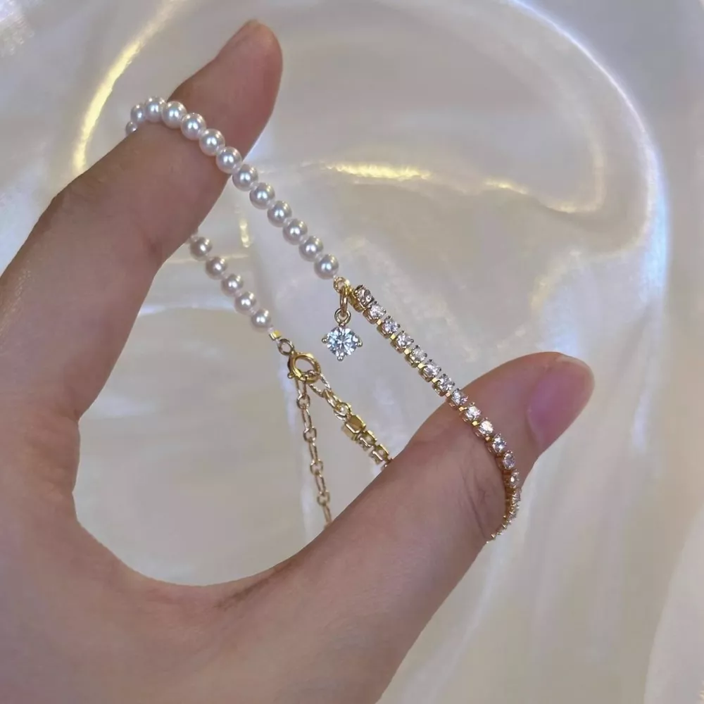 Pearl & Zircon Accent Bracelet, image 3