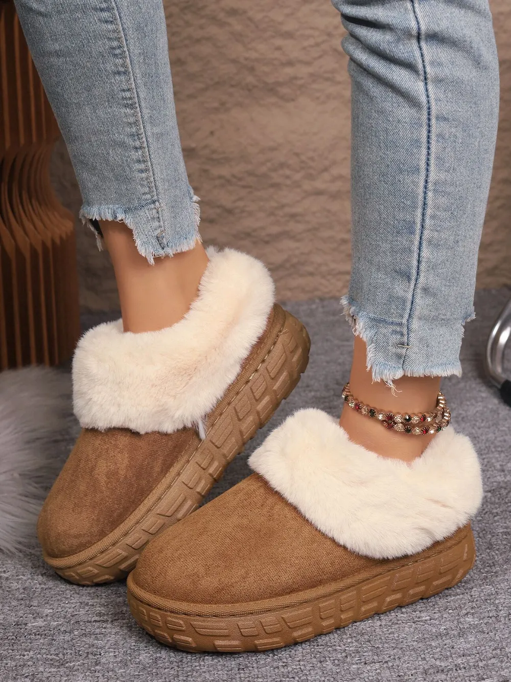 Faux Fur Lined Suede Winter Boots, image 2
