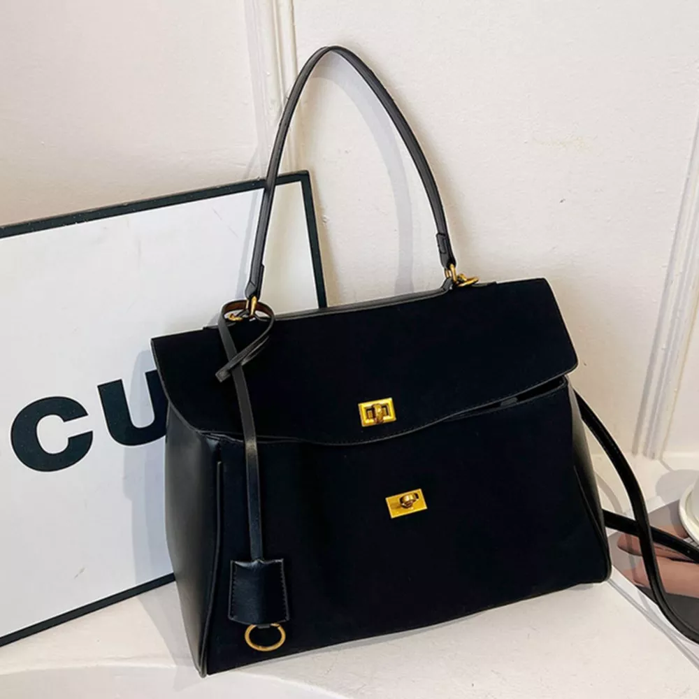 Solid Color Flap Crossbody Bag, image 2