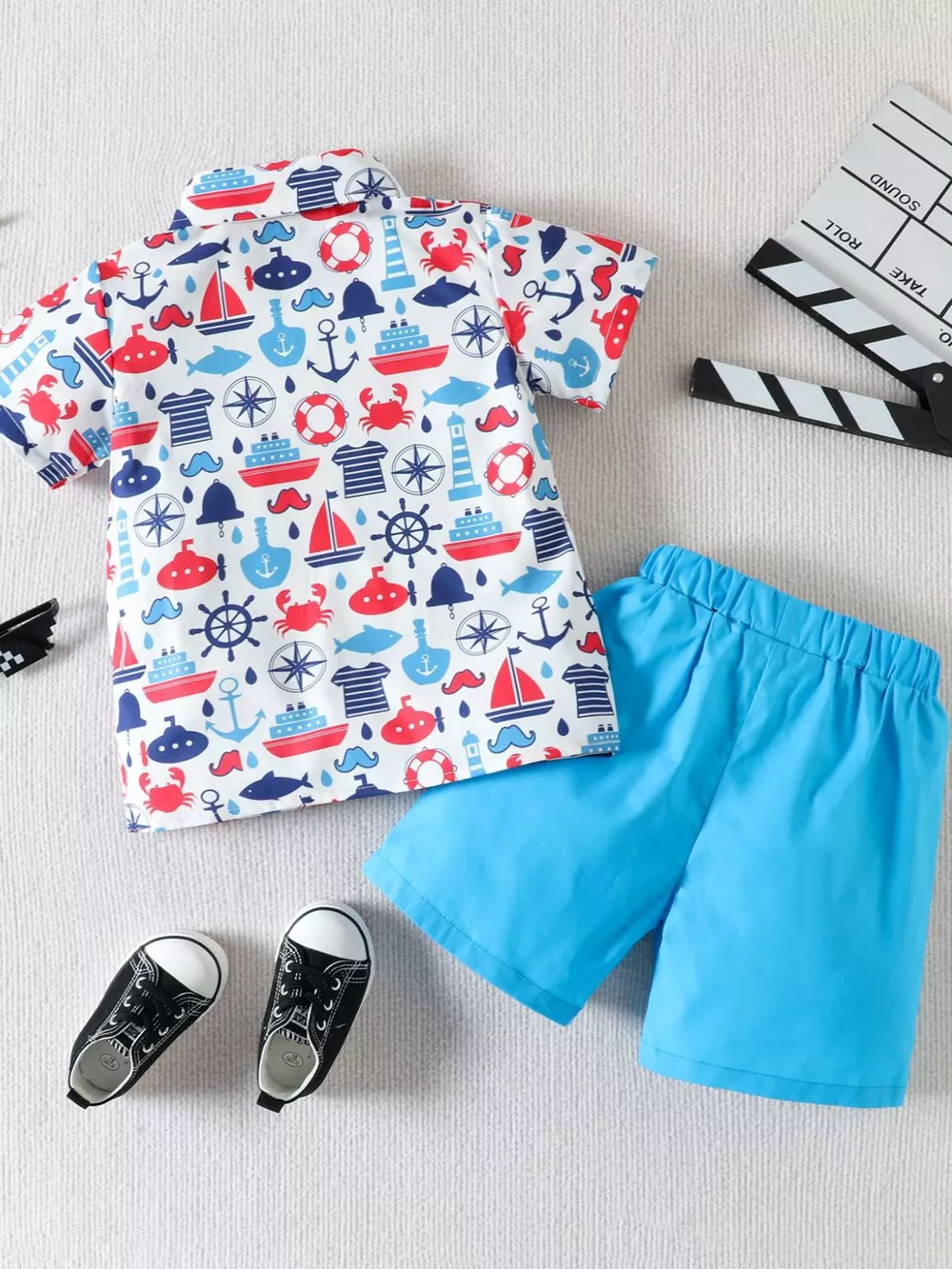 Children's Printed Shirt & Shorts Casual Set, image 13