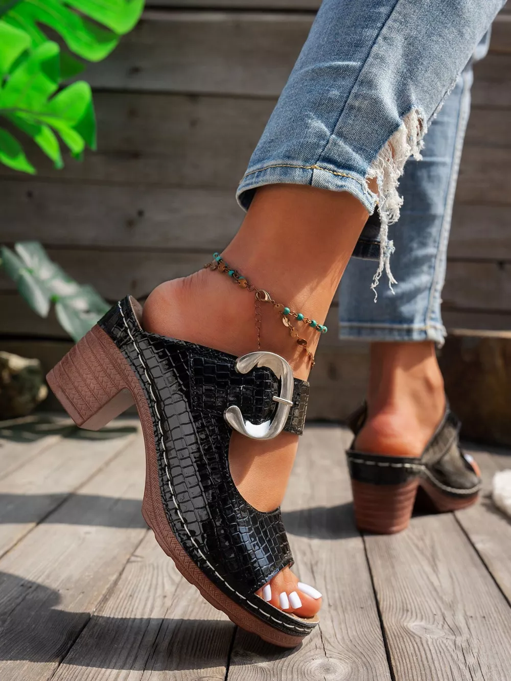 Open Toe Block Heels Sandals, image 3