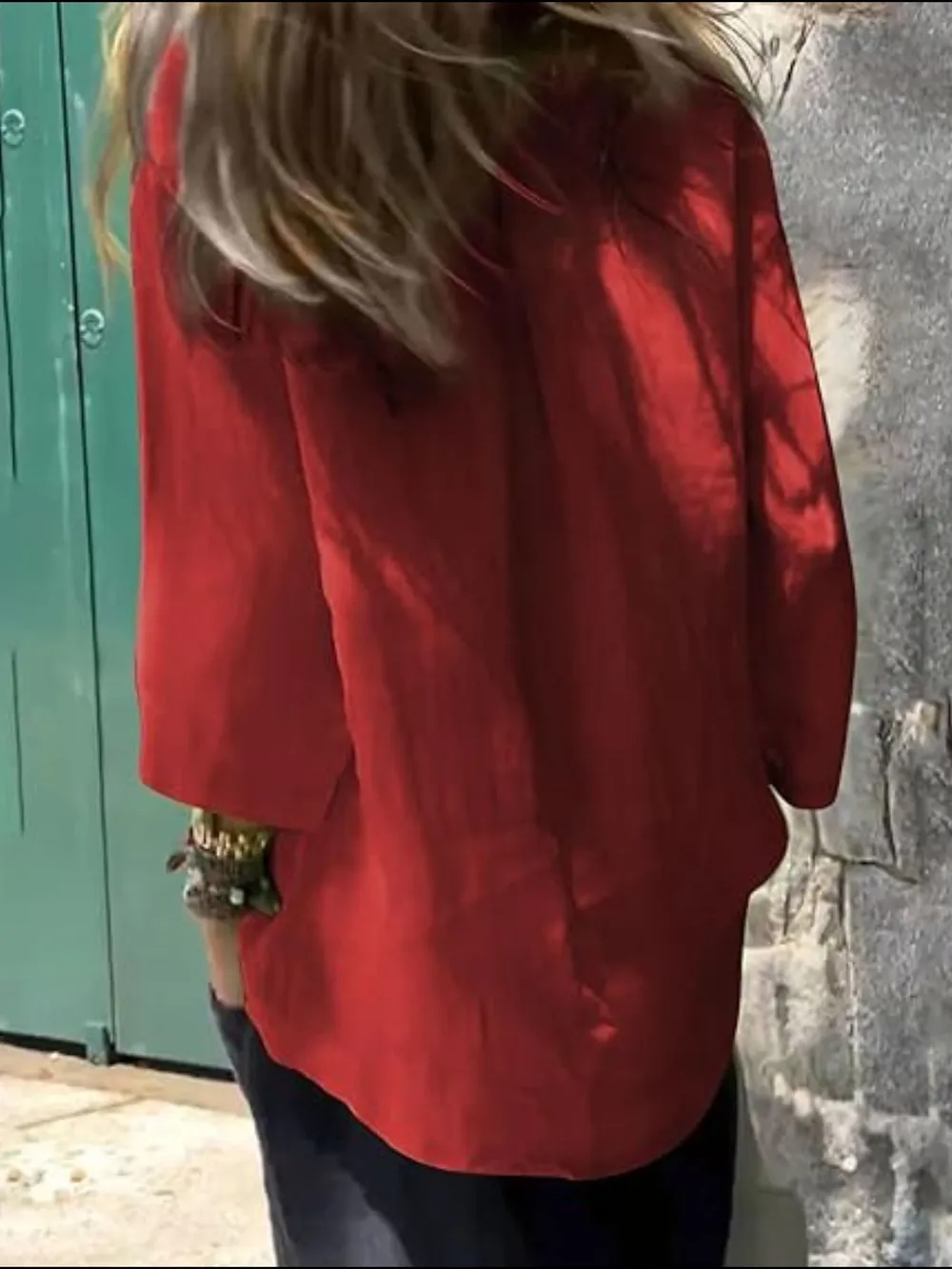 Full Size Round Neck Relaxed Fit Blouse Plus Size, image 19