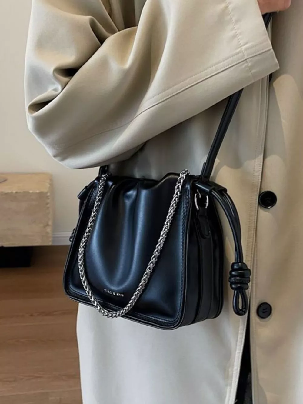 Drawstring Ruched Crossbody Bag, image 7