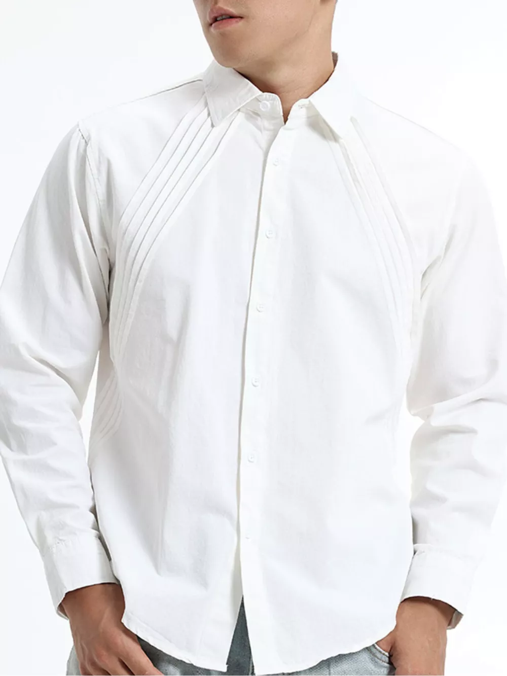 Men's Plus Size Long Sleeve Button-Down Shirt, image 8