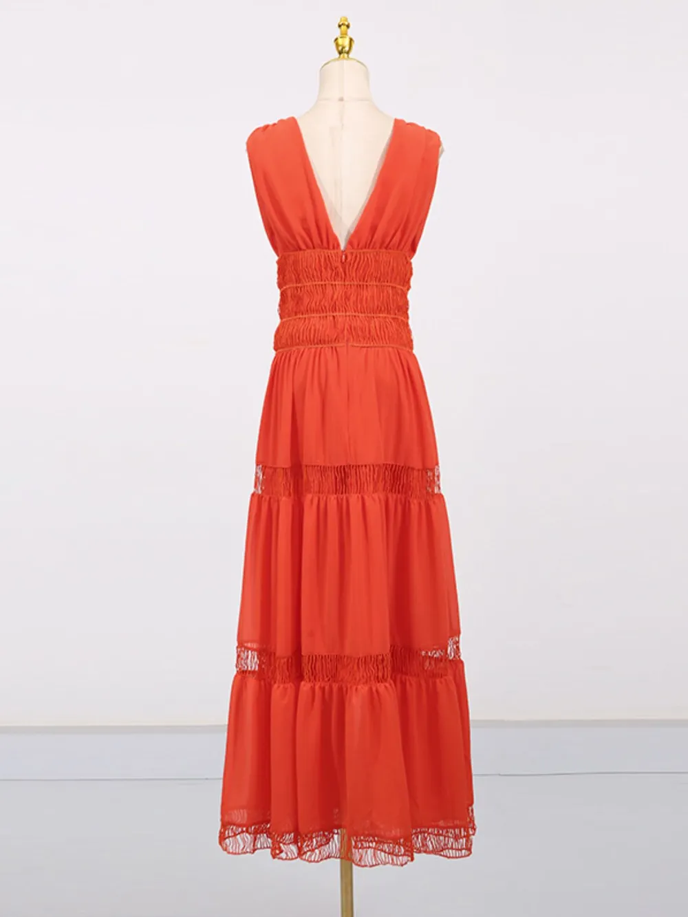 Tiered V-Neck Sleeveless Maxi Dress, image 16