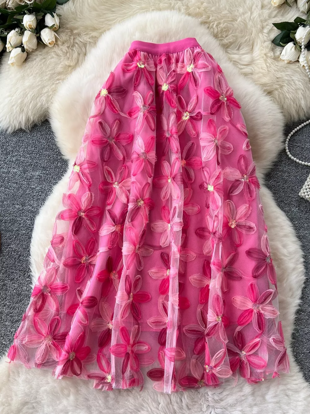 Floral Mesh Skirt, image 2