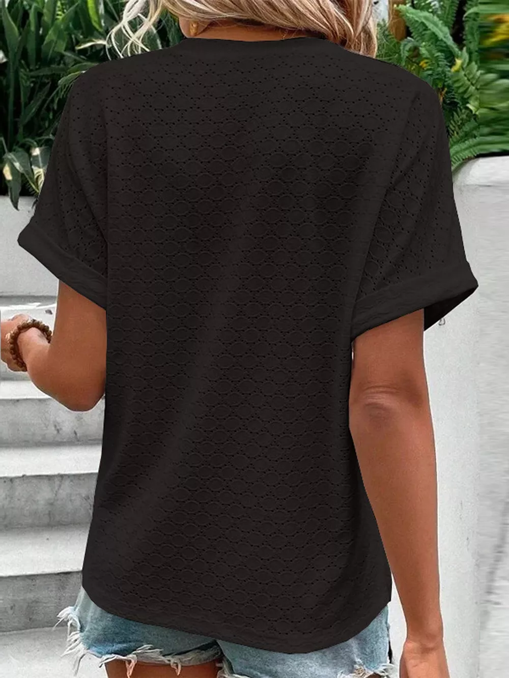 Notched Short Sleeve Top, image 5