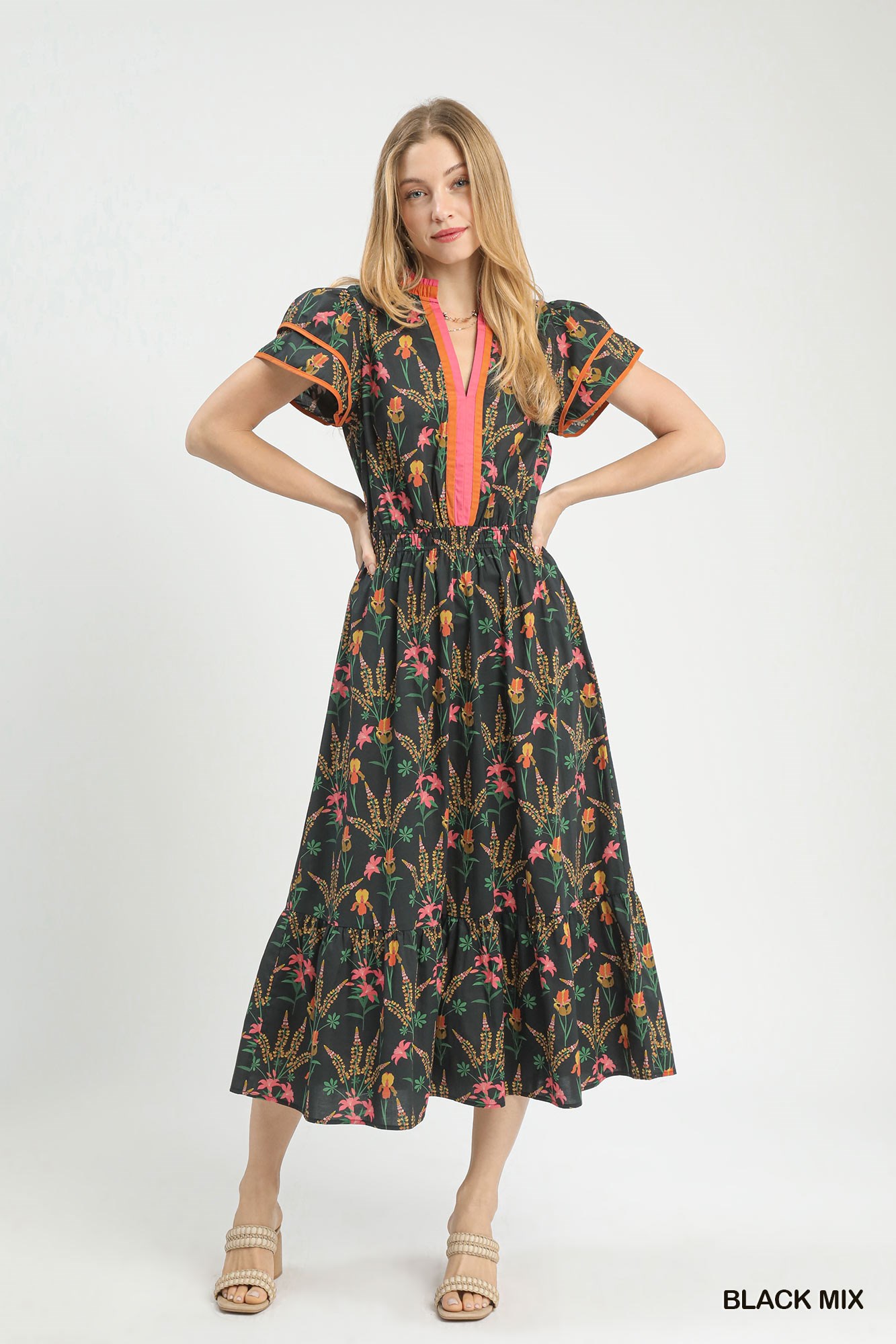 Mix Floral Midi Dress, image 4
