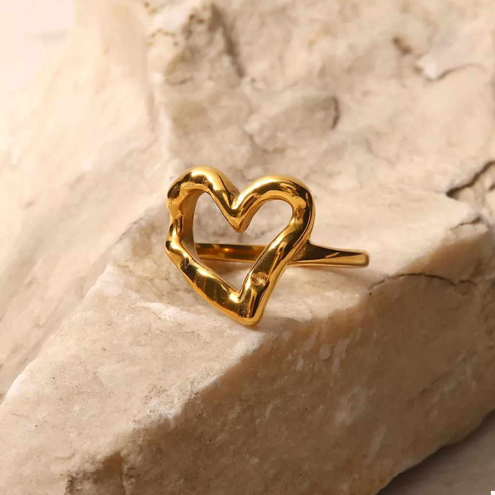 18K Gold-Plated Heart Ring, image 5