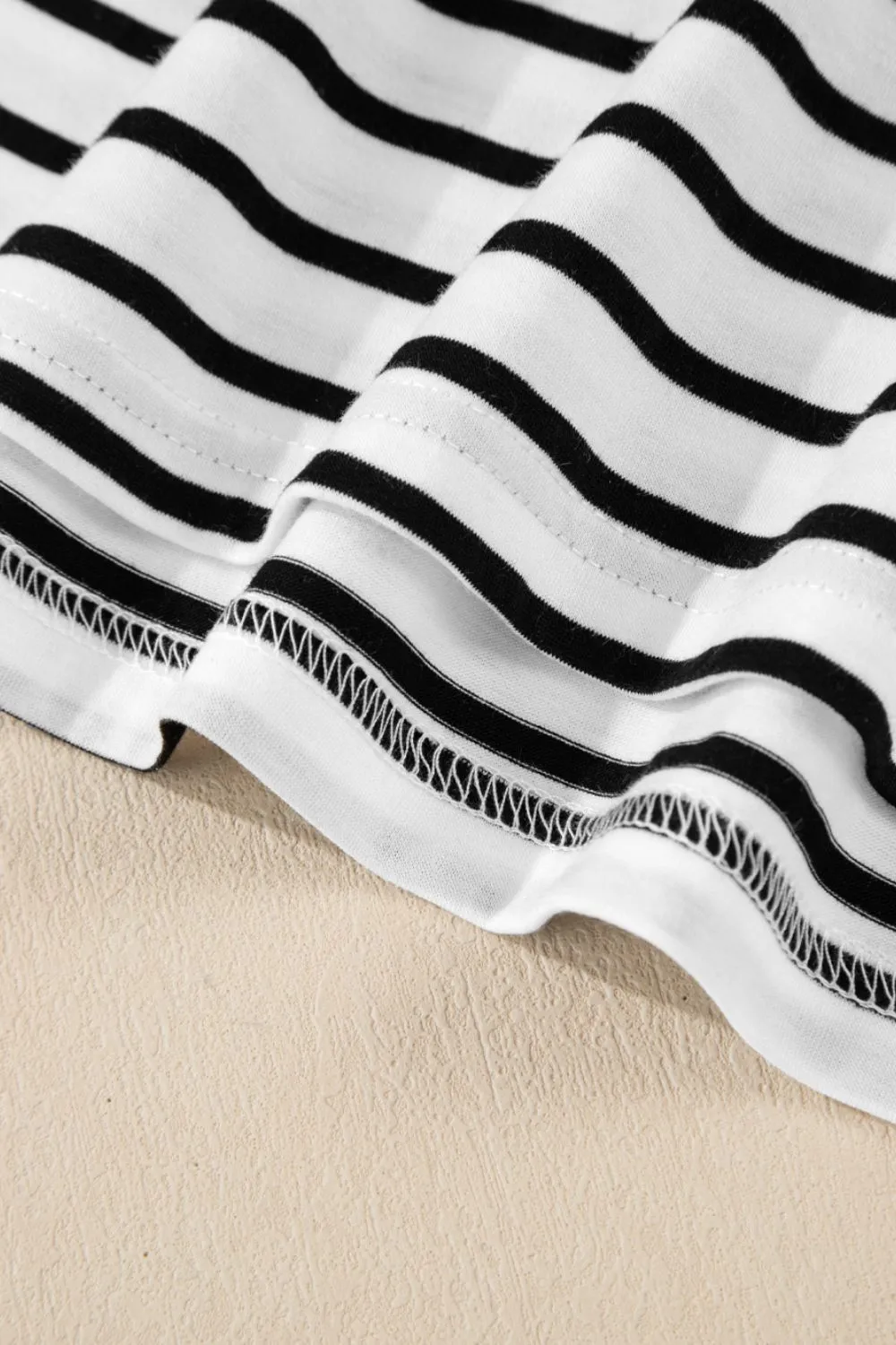 Stripe Half Sleeve Scoop Neck Top, image 3