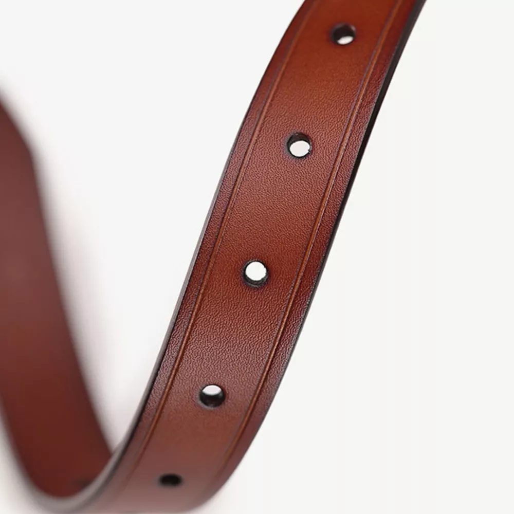 Classic Leather Belt with Golden Buckle, image 5