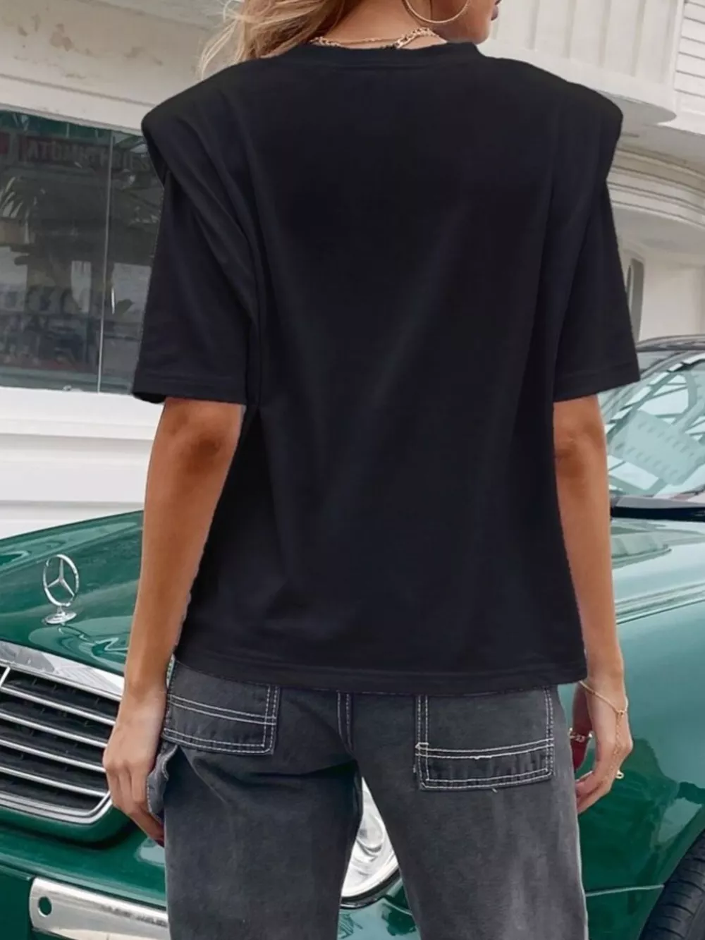 Letter Round Neck Half Sleeve T-Shirt, image 5