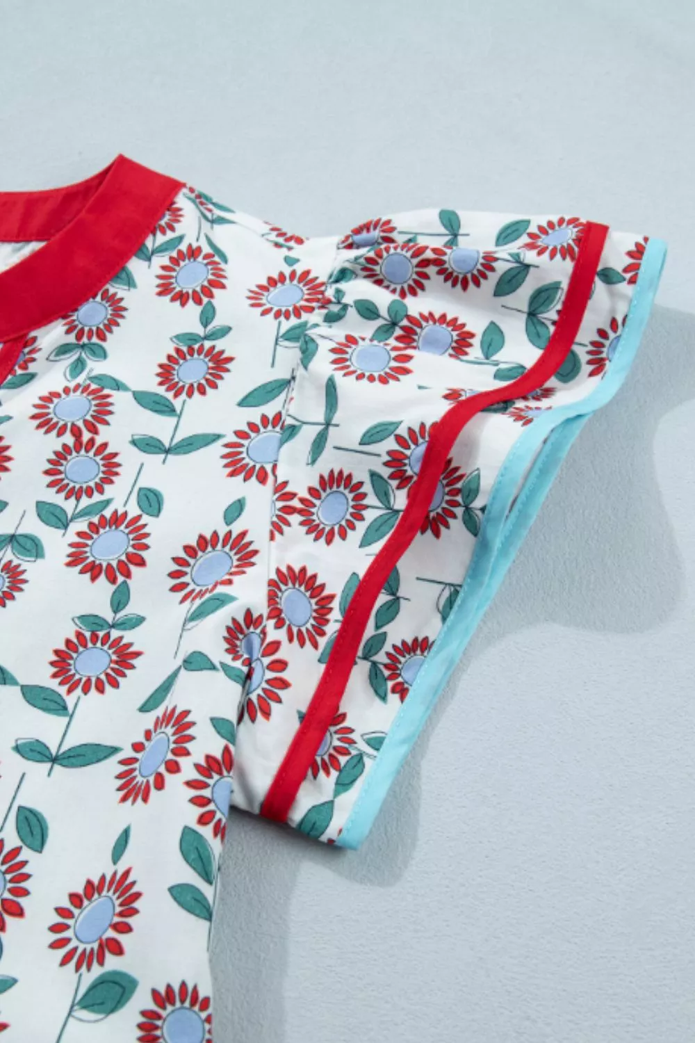 Floral Print Ruffle Sleeve Blouse, image 12
