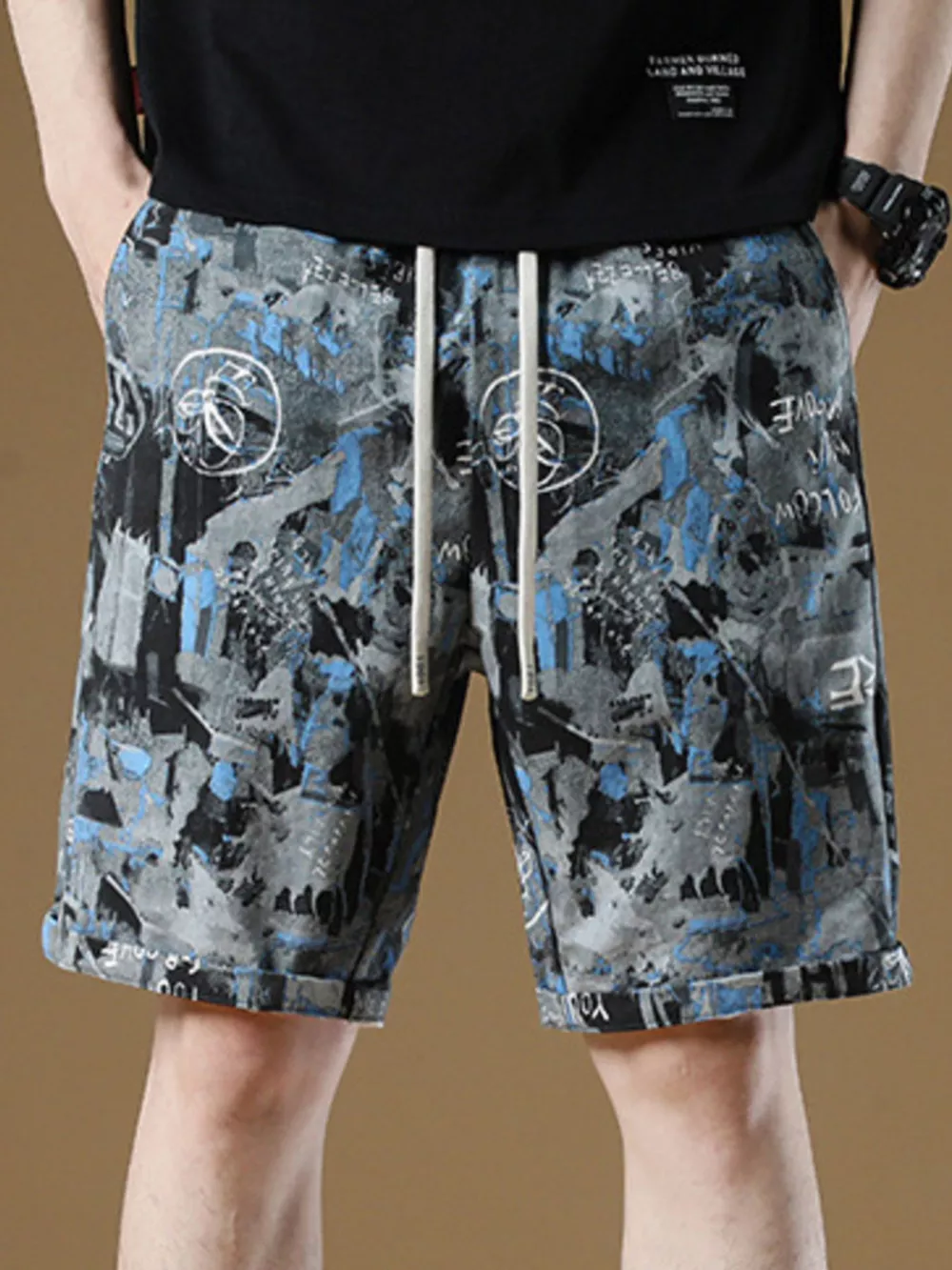 Men's Plus Size Drawstring Loose Fit Shorts, image 4