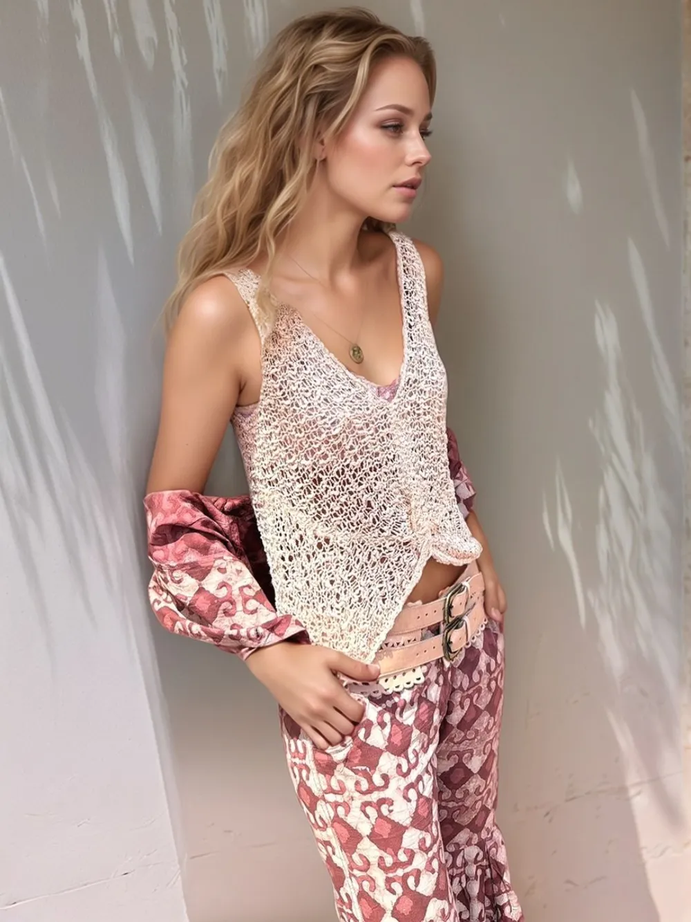 Crochet V-Neck Tank, image 5