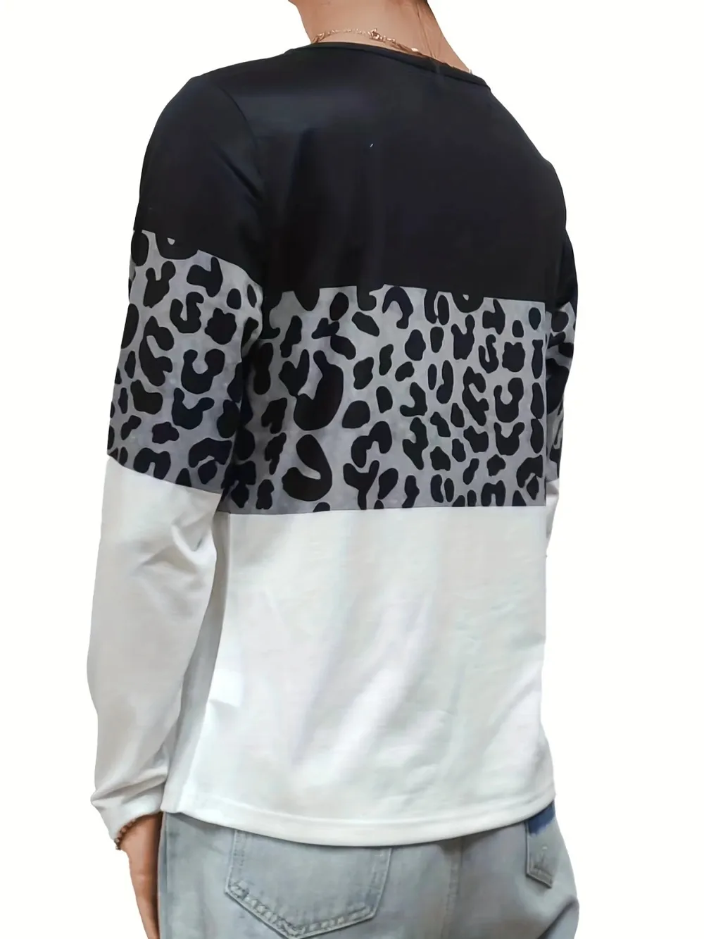 Crisscross Color Block Long Sleeve T-Shirt, image 10