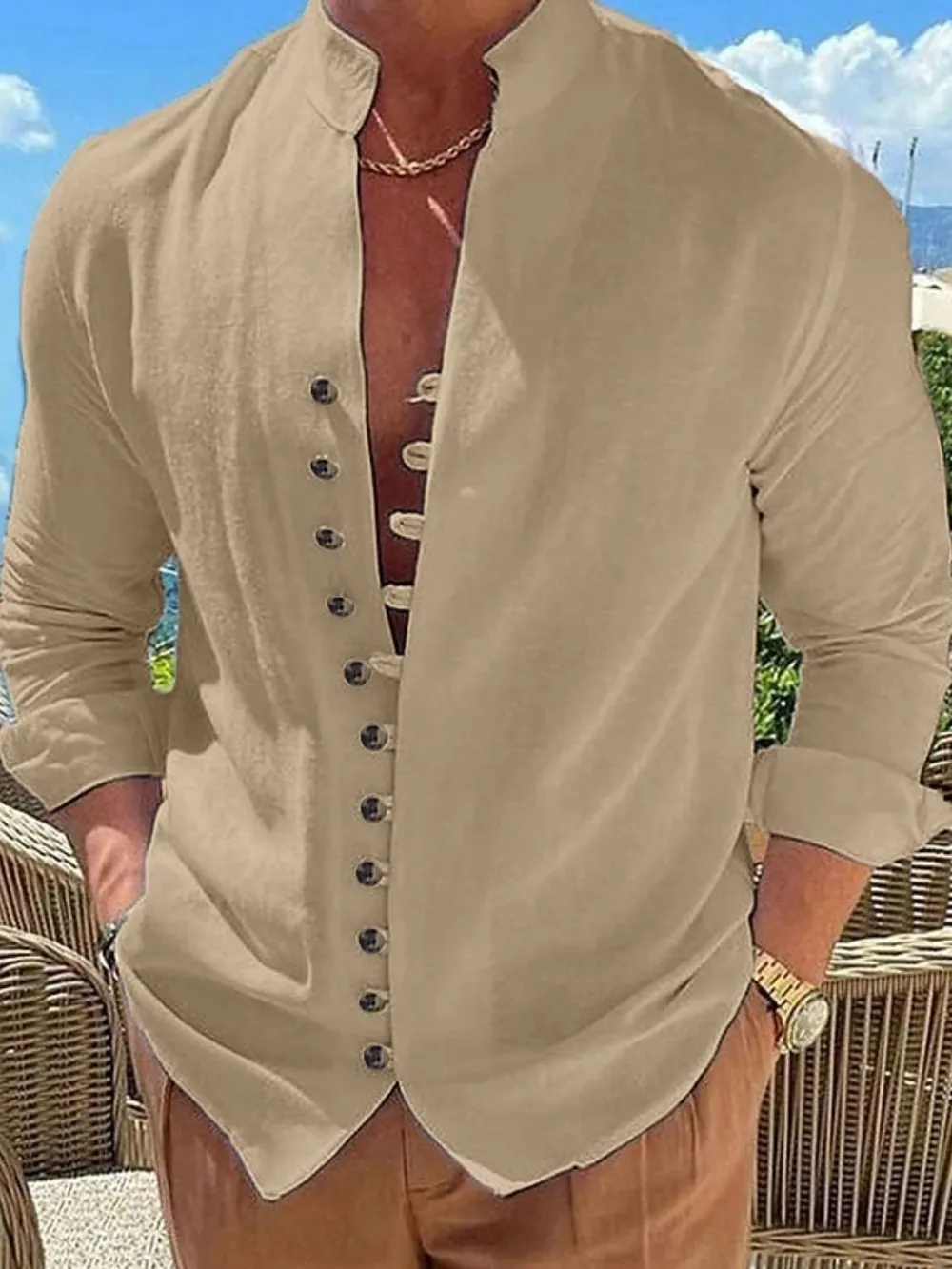 Men's Full Size Button Up Long Sleeve Shirt Plus Size, image 8