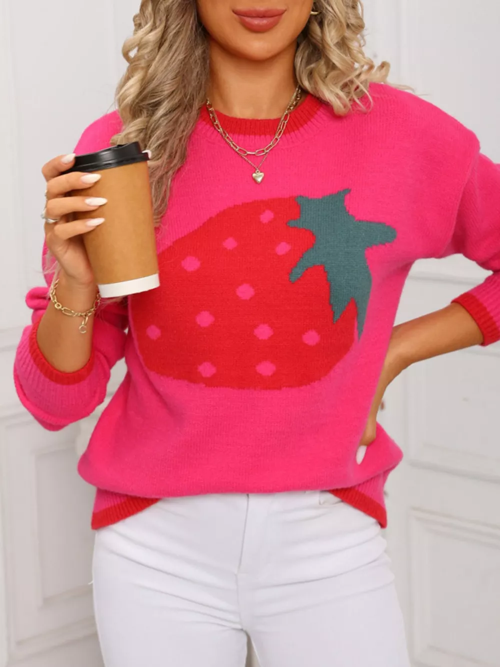 Strawberry Crew Neck Sweater