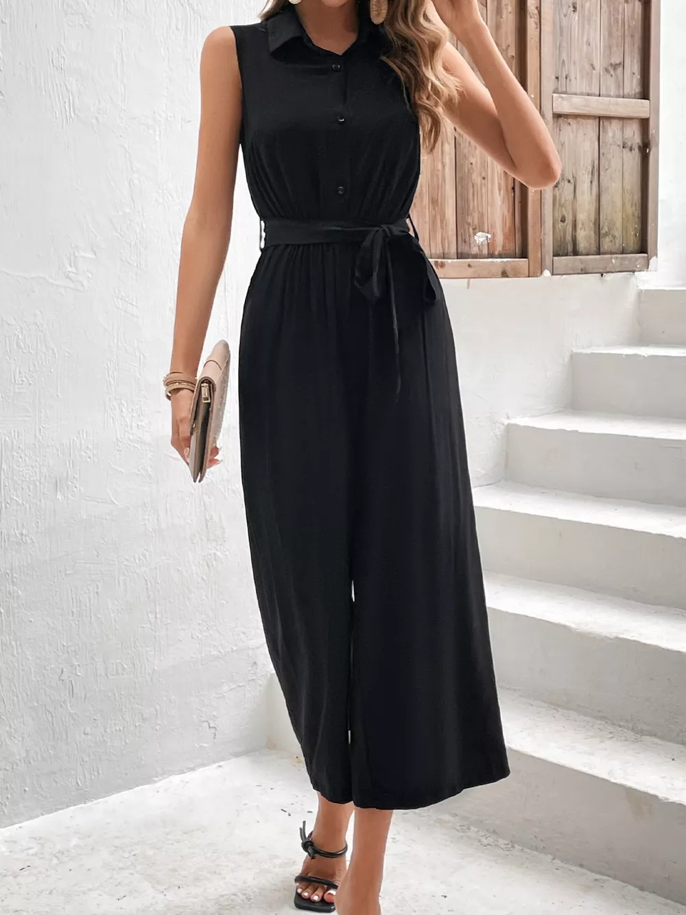 Sleeveless Wide Leg Jumpsuit, image 2