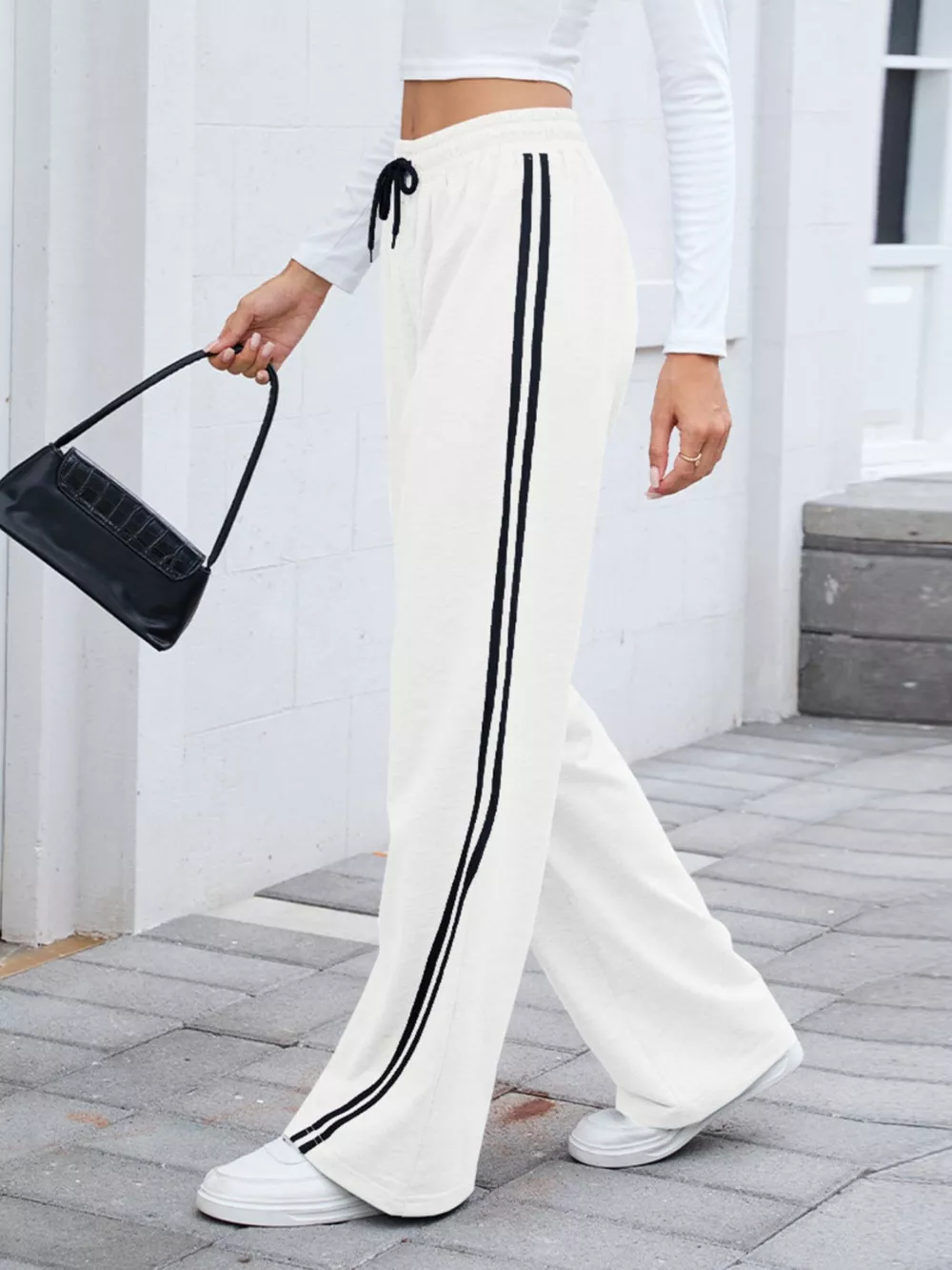 Side Striped Wide Leg Pants, image 7