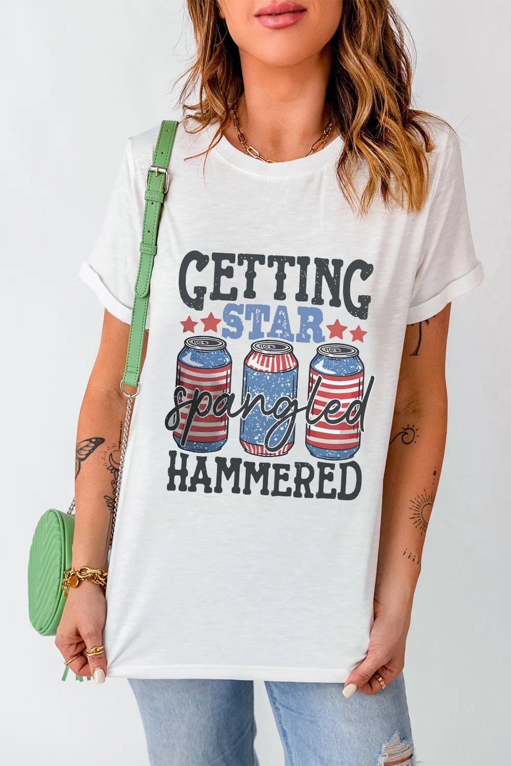 Graphic Round Neck Short Sleeve T-Shirt, image 3