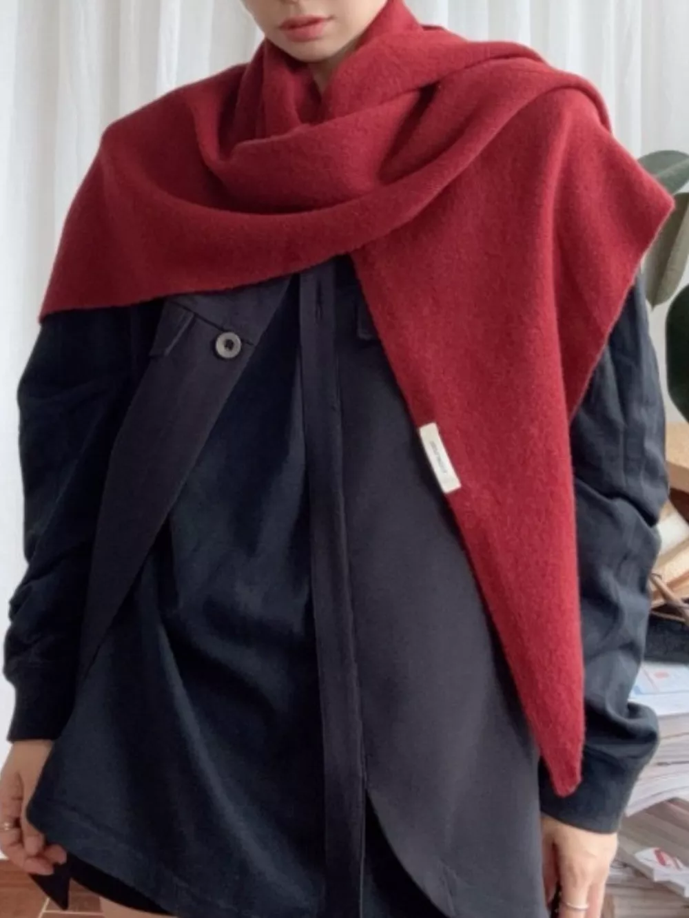 100% Wool Knit Scarf Shawl, image 6