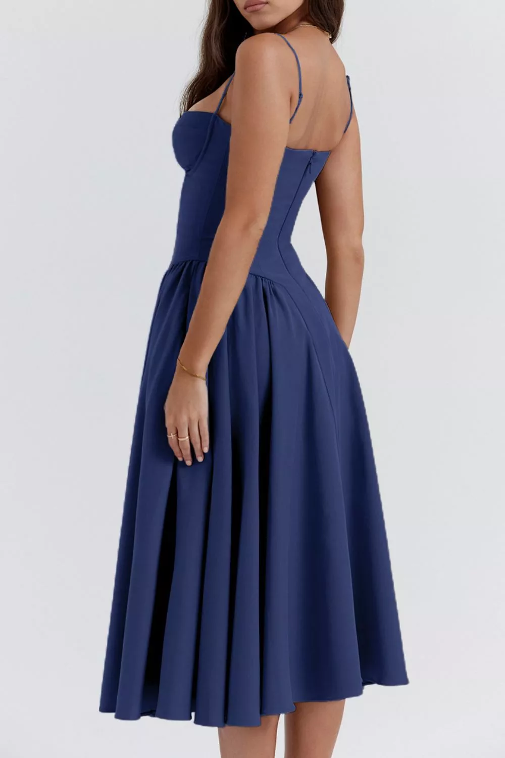 Sweetheart Neck Ruched Midi Dress, image 6