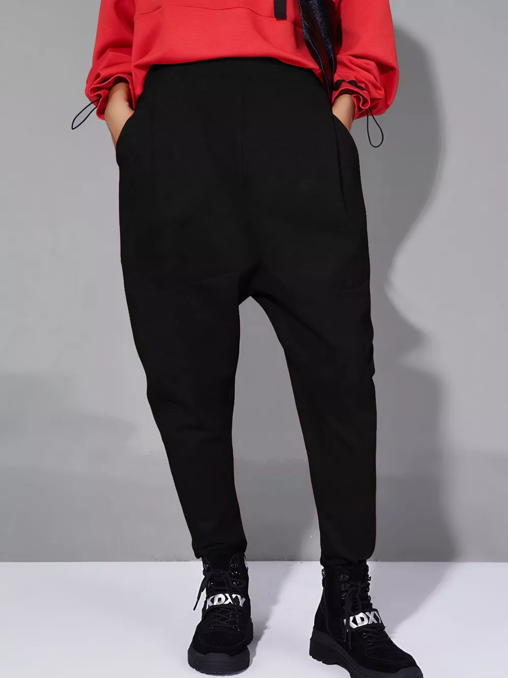 Loose Fit Harem Pants with Pockets, image 4