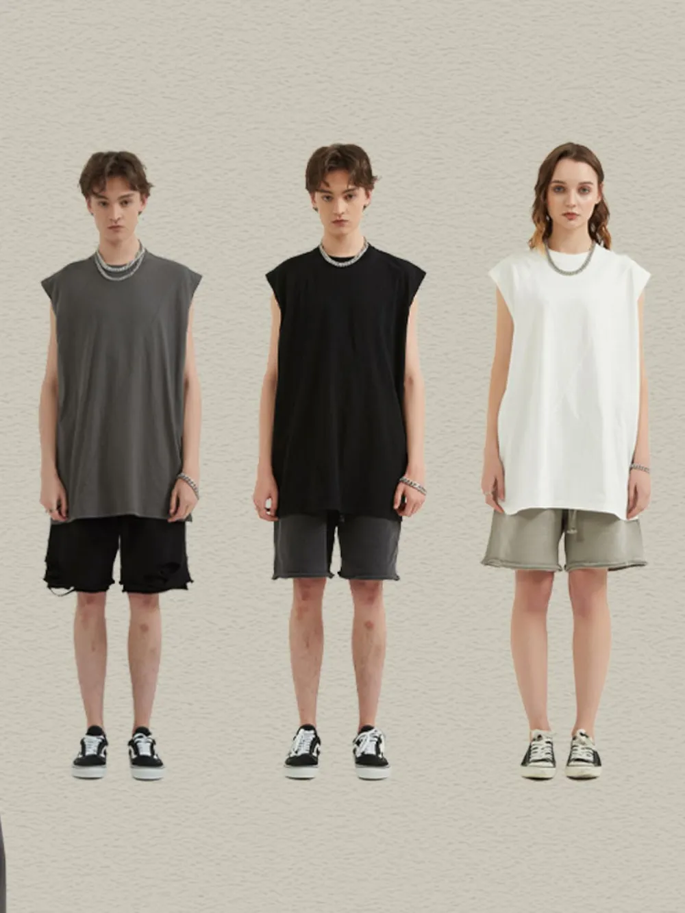 Men's Solid Color Round Neck Tank, image 2