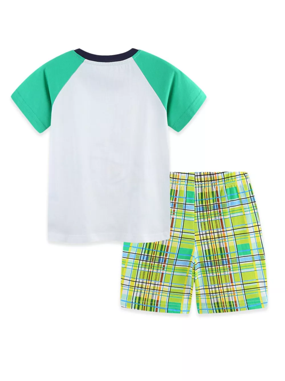 Children's Dinosaur Print T-Shirt & Plaid Shorts Set, image 6
