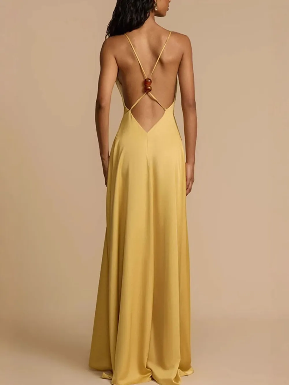 Deep V-Neck Maxi Dress, image 3
