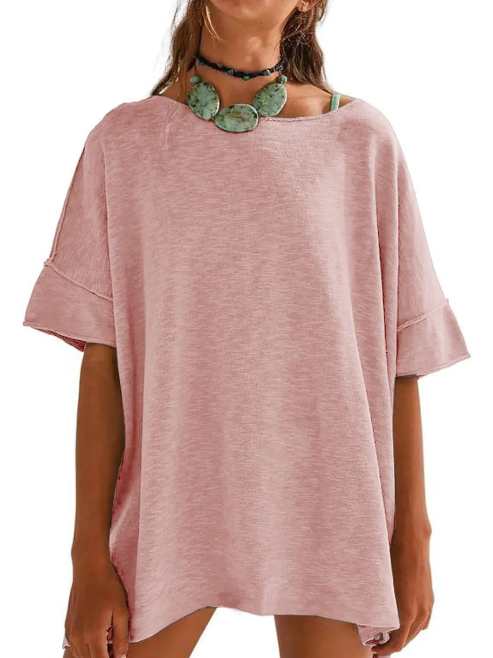 Oversized Round Neck Drop-Shoulder T-Shirt, image 19