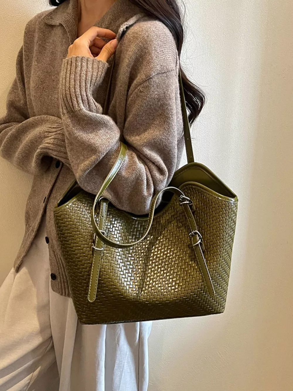 Woven Texture Tote Bag, image 2