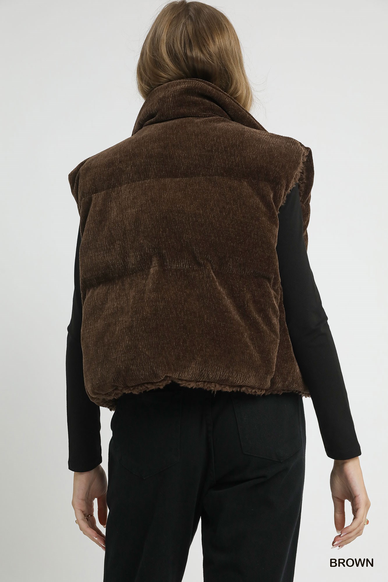 Sherpa-Lined Zip Vest with Drawstring Hem, image 5