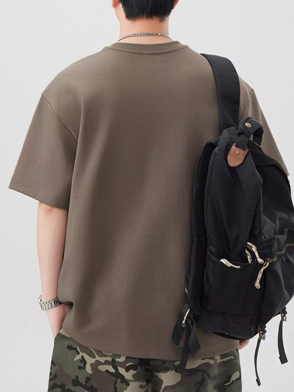 Men's Plus Size Solid Color Casual T-Shirt, image 3