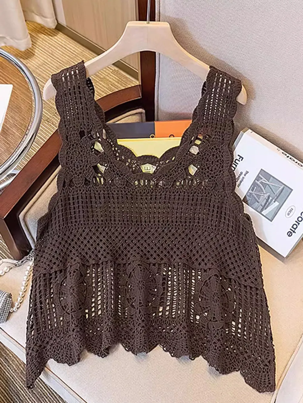 Openwork Scoop Neck Tank, image 6