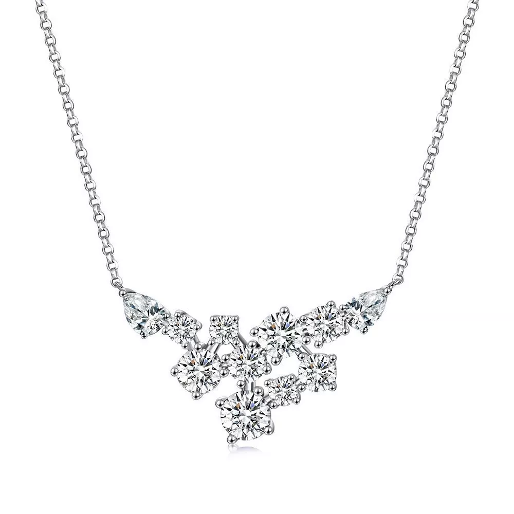 925 Sterling Silver Zircon Pendant Necklace, image 4