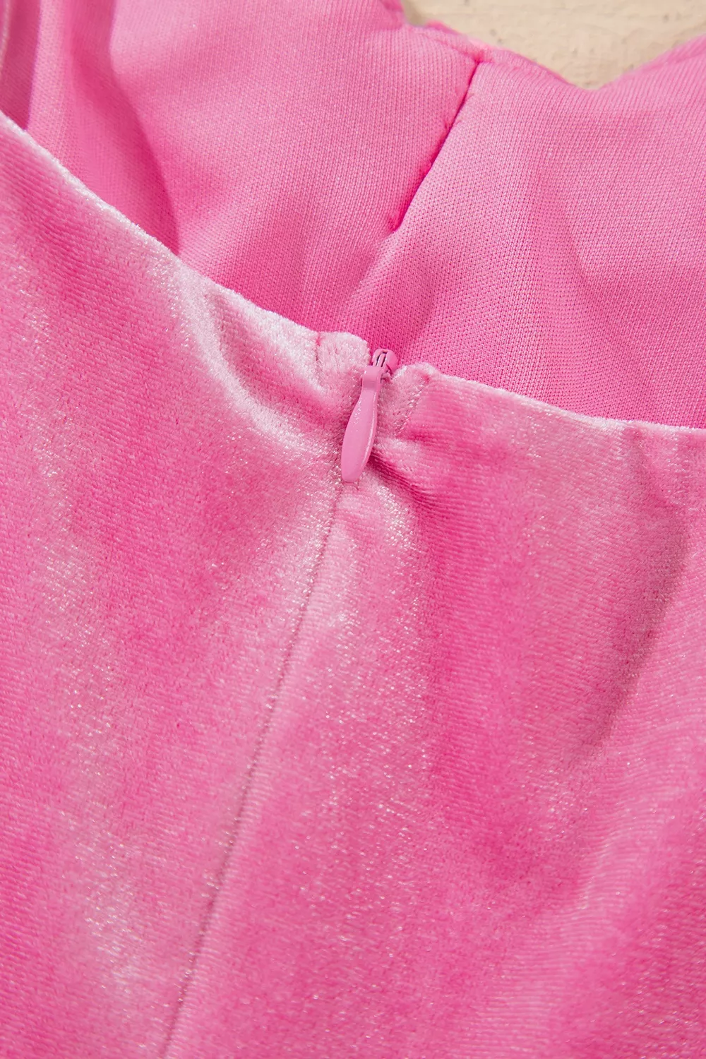 Sweet Bow Neck Adjustable Strap Velvet Short Dress, image 15