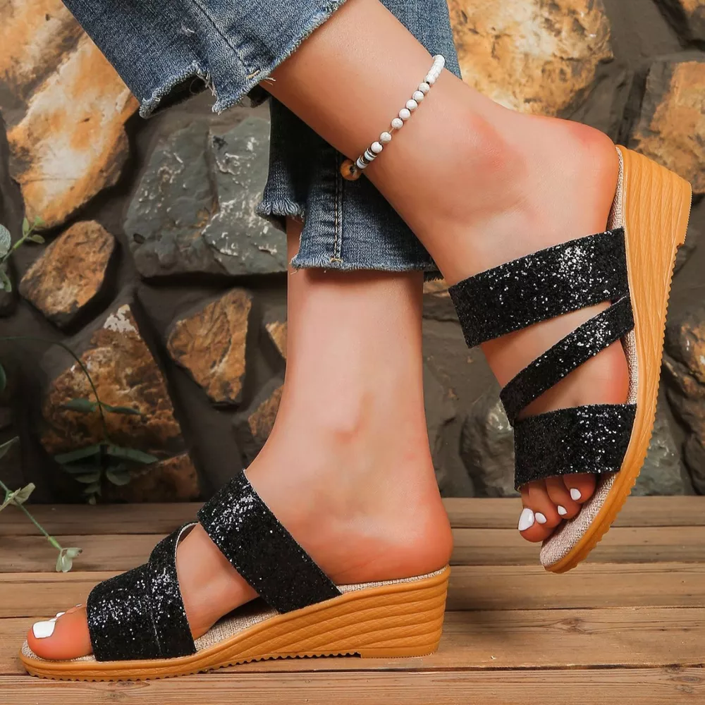 Round Toe Wedge Sandals, image 7